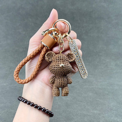 Couple Cute Cartoon Bear Keychain – Creative Car Key Chain Ring Pendant for Men and Women