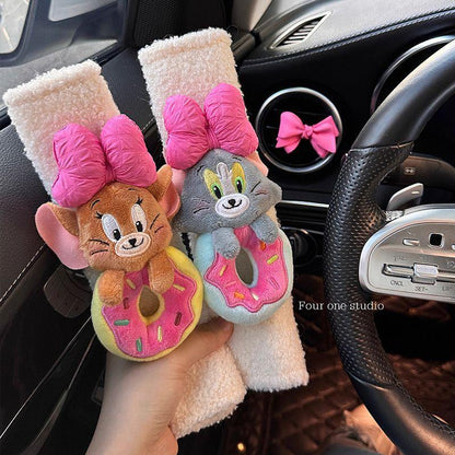 Car Seat Belt Shoulder Protector – Cute Cat &amp; Mouse Edition: Premium Personality &amp; Safety Cover