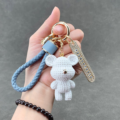 Couple Cute Cartoon Bear Keychain – Creative Car Key Chain Ring Pendant for Men and Women