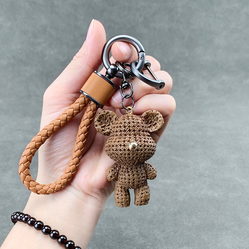 Couple Cute Cartoon Bear Keychain – Creative Car Key Chain Ring Pendant for Men and Women