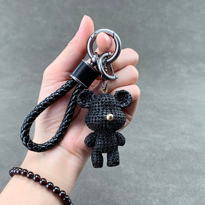 Couple Cute Cartoon Bear Keychain – Creative Car Key Chain Ring Pendant for Men and Women