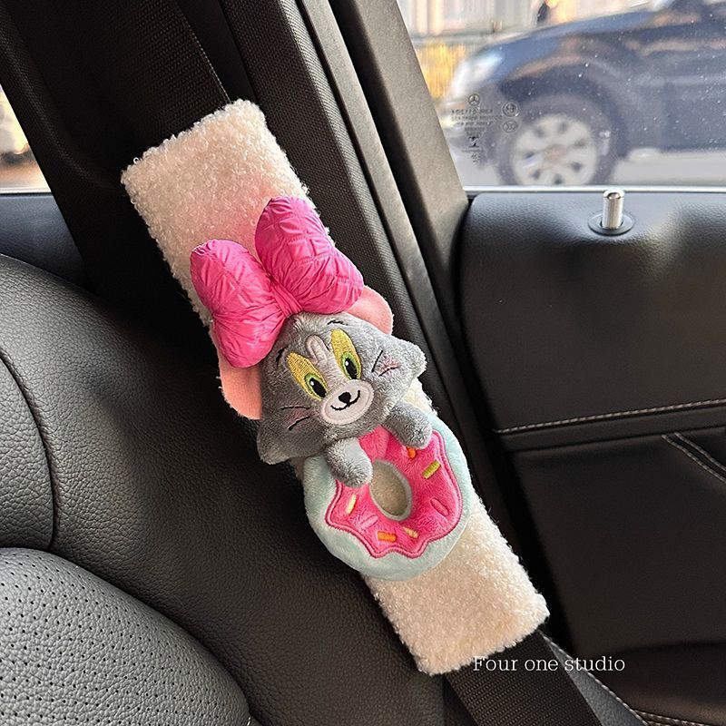 Car Seat Belt Shoulder Protector – Cute Cat &amp; Mouse Edition: Premium Personality &amp; Safety Cover