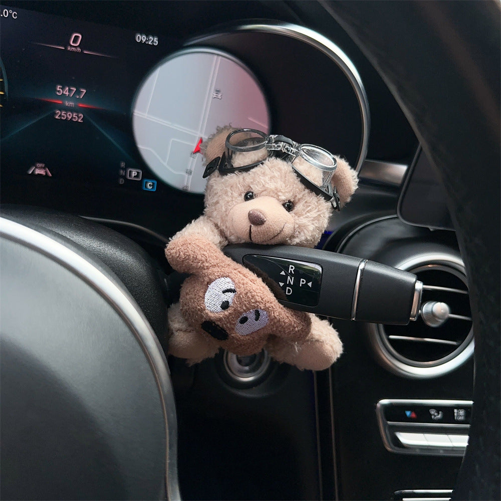 Internet Celebrity Cartoon Bear Car Decoration – Cute Lever &amp; Wiper Ornament