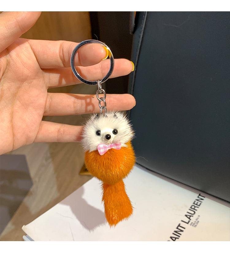 Exquisite Plush Girl Keychain – Net Red Schoolbag Pendant &amp; Cute Car Doll