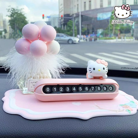 Hello Kitty Temporary Parking Phone Plate – Cute &amp; Practical Car Interior Decoration